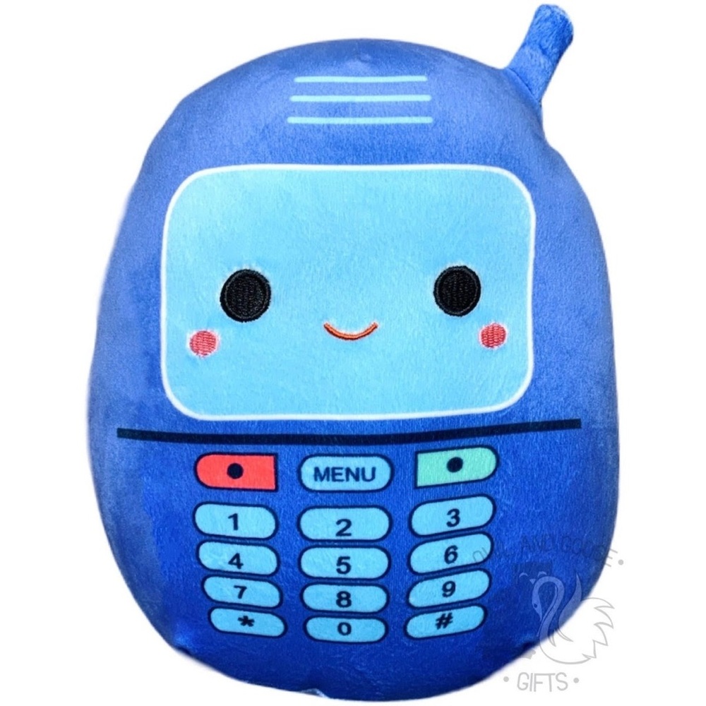 Squishmallow 8” Blue Plush Phone Toy